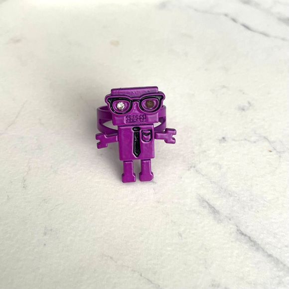 Vintage Purple Nerd Robot Adjustable Ring - Picture 1 of 7